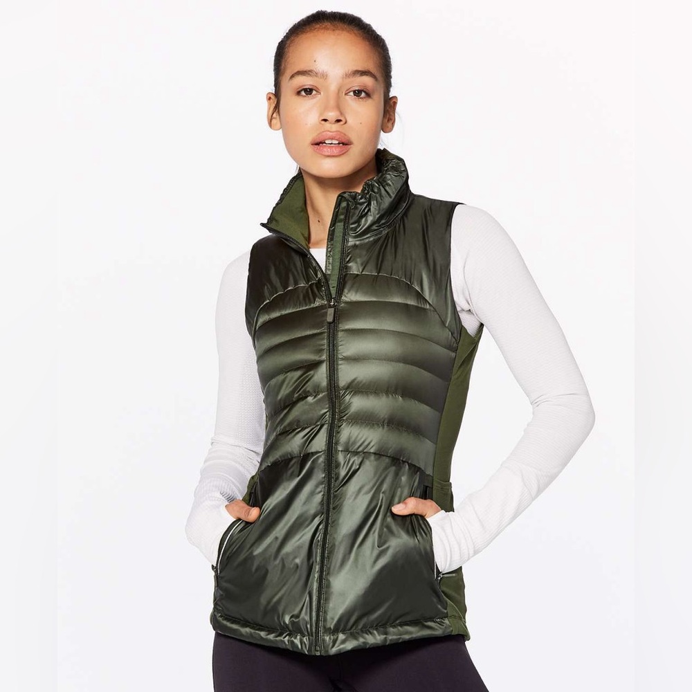 lululemon athletica Olive Green Quilted Puffer Vest